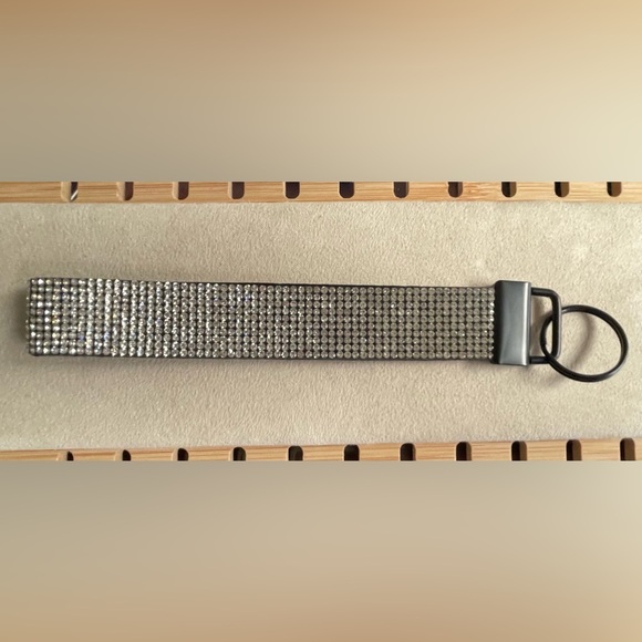 Unbranded Accessories - Sparkly Rhinestone Keychain Wristlet Strap – Silver Bling Key Holder- NEW
